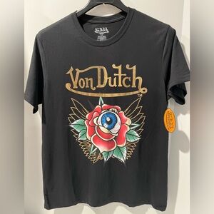 Von Dutch Graphic Short Sleeve Crew Neck Cotton Blend Teeshirt